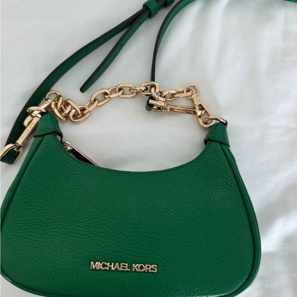 Michael Kors Green Leather Shoulder Bag used very good condition
